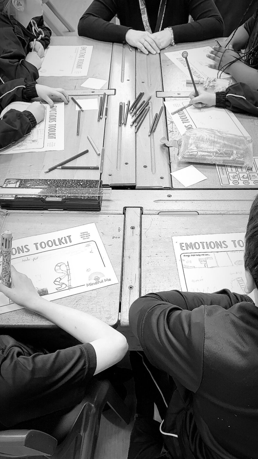 Children studying at school